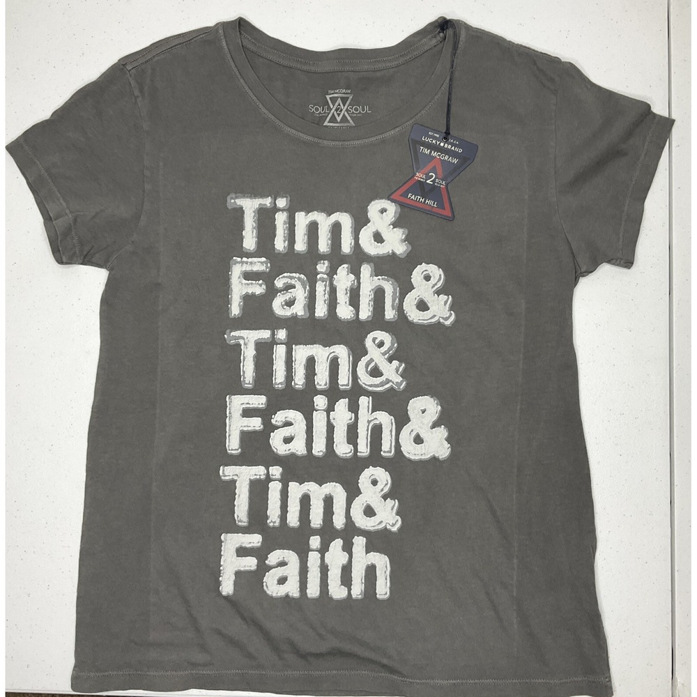 Tim Mcgraw Faith Hill Shirt World Tour Soul 2 Soul Lucky Brand Tee Women M NWT - Picture 4 of 6